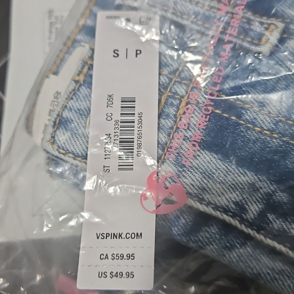 Denim by PINK Pleated Mini Skirt NEW MSRP $50 Bright Wash Denim Size SMALL - Picture 8 of 14
